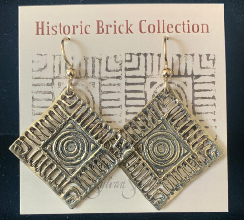 Lexington Brick Cut Square Drop Earrings