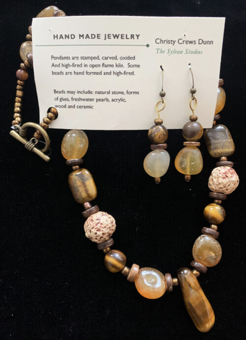 Stoneware Necklace / Earring Set "Sun Tiger"